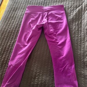 Lululemon reversible Vibrant Purple Capri Leggings with Reflective Accents